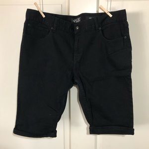 Rude Mens Black Skinny Shorts
